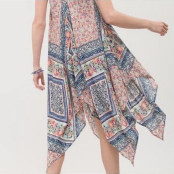 Moon River ANTHROPOLOGIE Floral Handkerchief Asymmetrical Dress - Picture 2 of 9
